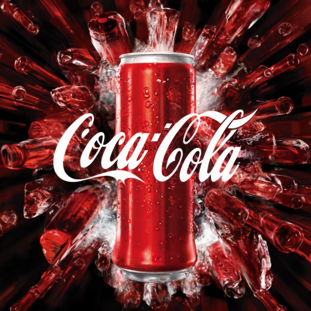 Image of a coca cola drink representing a successful 360 advertising campaign.